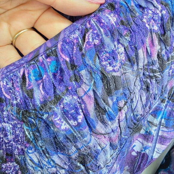 Live And Let Live Velvet Top Womens Size Small Purple V-Neck Fairy Whimsical - Picture 4 of 14